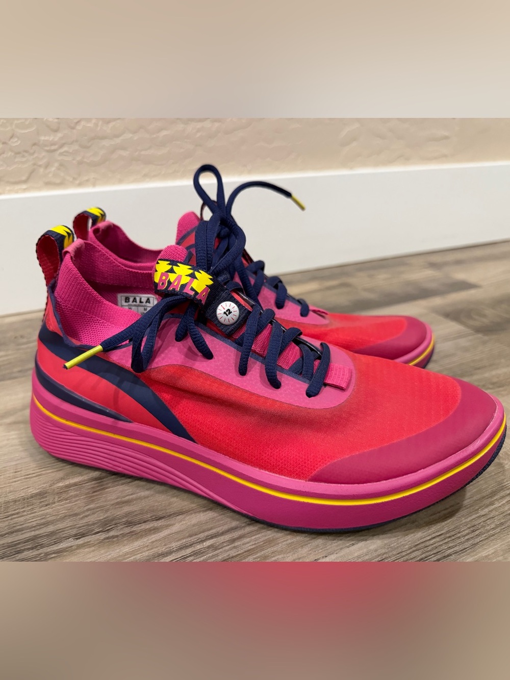 BALA Women’s Size 8 Pink Red Navy Sneakers + Extra Laces